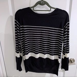 Zara Knit sweater in navy blue and white stripes